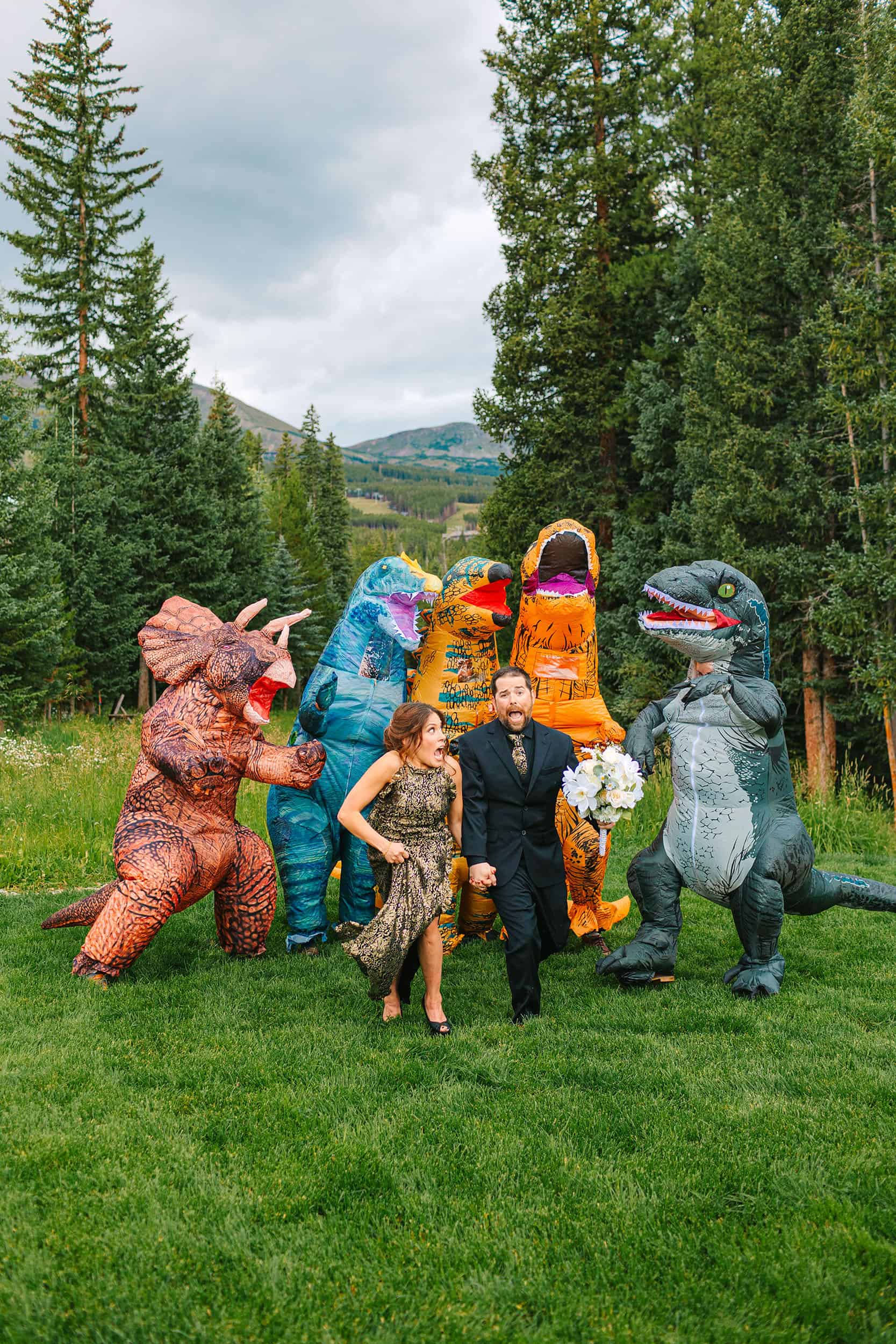 Fun Colorful Dinosaur Wedding in Colorado