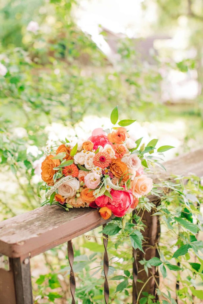 colorful spring wedding bouquet