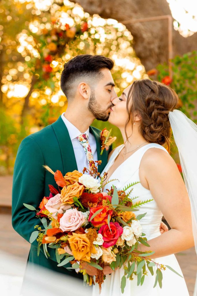 colorful fall wedding bouquet 