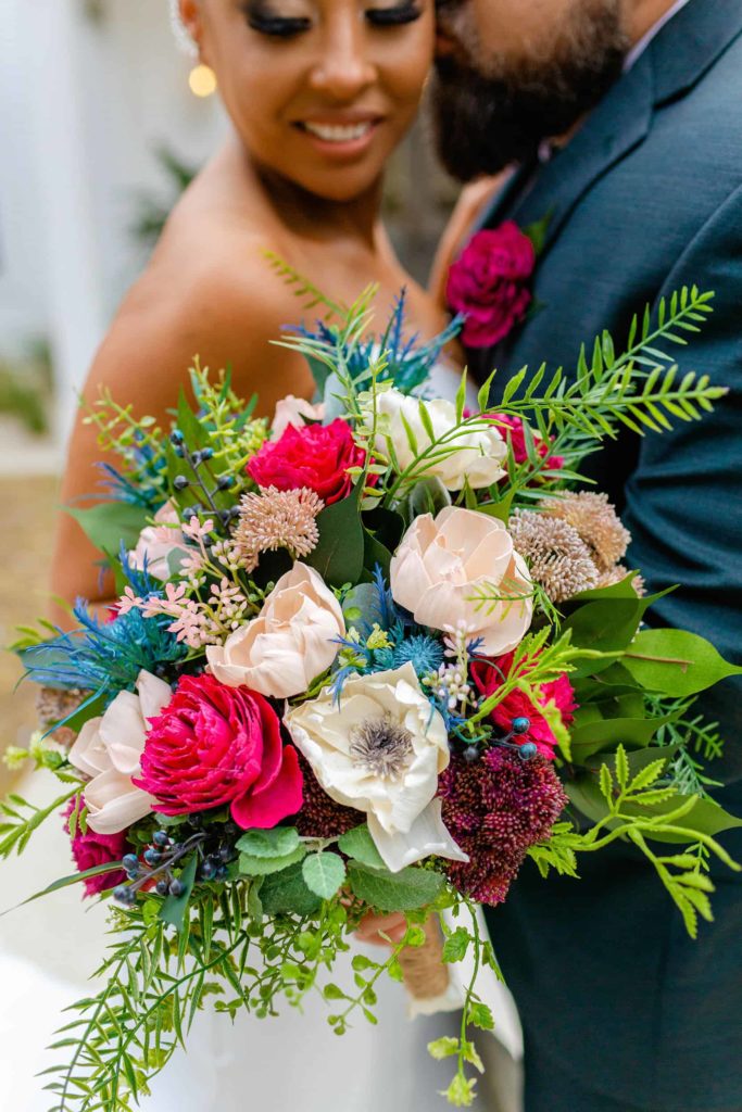 colorful bold wedding bouquet