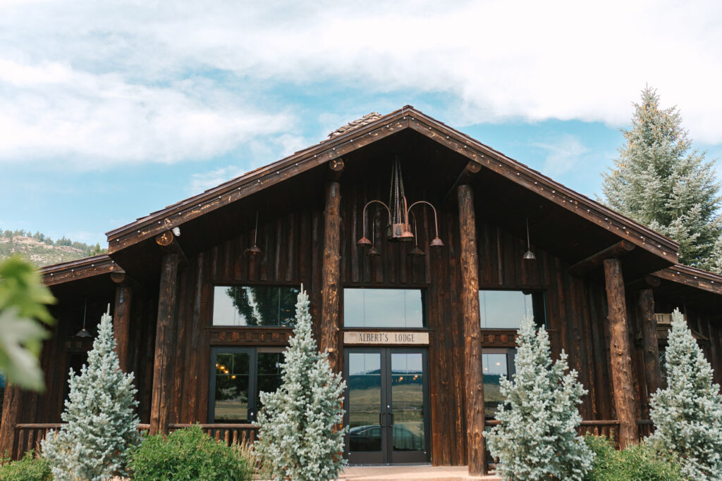 The front of albert's lodge at spruce mountain ranch